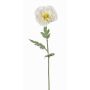 Fleur de pavot artificielle BAHIRA, crème, 75cm, Ø12cm