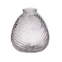 Vase bouteille NELLOMIO avec structure de feuille, verre, transparent, 13cm, Ø12cm