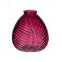 Vase bouteille NELLOMIO avec structure de feuille, verre, fuchsia-transparent, 13cm, Ø12cm