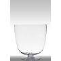 Bougeoir de table SHIRLEY sur pied, conique/rond, transparent, 38cm, Ø36cm