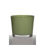 Pot de fleurs ALENA, cylindre/rond, vert herbe, 12,5cm, Ø14,5cm