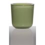 Porte-bougie NICK, cylindre/rond, vert herbe, 7,5cm, Ø7,5cm