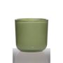 Verre à bougie NICK, cylindre/rond, vert herbe, 13cm, Ø14cm