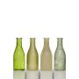 Set de 4 bouteilles ANYA, cylindre/rond, vert-jaune, 26,5x6x18cm