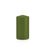 Bougie votive / bougie cylindrique MAEVA, vert olive, 15cm, Ø8cm, 69h - Made in Germany