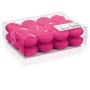 Lot de 24 bougies flottantes / bougies chauffe-plat ORNELLA, rose fuchsia, 2,8cm, Ø4,5cm, 4h