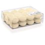 Lot de 24 bougies flottantes / bougies chauffe-plat ORNELLA, crème, 2,8cm, Ø4,5cm, 4h