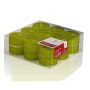 Lot de 18 bougies chauffe-plat / bougie de table KENNY, vert, 1,8cm, Ø3,8cm, 4h
