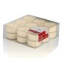 Lot de 18 bougies chauffe-plat / bougie de table KENNY, crème, 1,8cm, Ø3,8cm, 4h