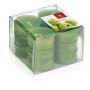 Lot de 12 bougies parfumées / bougie en cire ASTRID, vert pomme, 1,6cm, Ø3,7cm, 4h