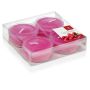 Lot de 4 maxi bougies chauffe-plat / bougies parfumées ASTRID, rose fuchsia, 1,9cm, Ø5,7cm, 8h