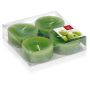 Lot de 4 maxi bougies chauffe-plat / bougies parfumées ASTRID, vert pomme, 1,9cm, Ø5,7cm, 8h