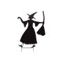 Élément décoratif d'Halloween: silhouette de sorcière SPOOKY WITCH, métal, noir, 140cm