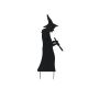 Élément décoratif d'Halloween: silhouette de sorcière SPOOKY WITCH, métal, noir, 110cm