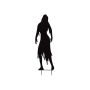 Élément décoratif d'Halloween: silhouette de femme SPOOKY ZOMBIE, métal, noir, 135cm