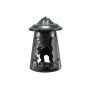 Élément décoratif d'Halloween: lanterne / lampe COSMO avec porte-bougie, chat, 23cm
