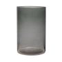 Vase à fleurs SANYA EARTH, cylindre/rond, gris foncé-transparent, 21cm, Ø14cm