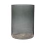 Vase à fleurs SANYA EARTH, cylindre/rond, gris foncé-transparent, 25cm, Ø18cm