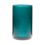 Vase à fleurs SANYA EARTH, cylindre/rond, bleu cyan-transparent, 21cm, Ø14cm