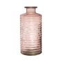 Bouteille décorative en verre STUART avec rainures, rose pâle-transparent, 31cm, Ø14,5cm