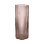 Vase en verre tendance SORCHA avec rainures, rose pâle-transparent, 30cm, Ø12,5cm