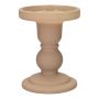 Bougeoir pour bougie cylindrique KLEOFINA en verre, avec socle, beige mat, 11cm, Ø8,5cm