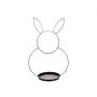 Anneau métallique Lièvre FLIPPY avec plateau comme pied, noir, 65cm, Ø43cm