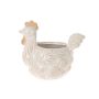 Pot de fleurs Poule ARKAS en céramique, motif libellule, gris-blanc, 15,6x10,6x13,2cm