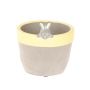 Pot de fleurs BONCHI avec tête de lapin, céramique, décoration de Pâques, gris-jaune, 12,4cm, Ø12,4cm