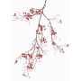 Branche décorative de symphorine GESA avec baies, rouge, 100cm