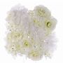 Tapis de roses, dahlias et hortensias artificiels EVOLET, blanc, 25x25cm
