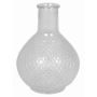 Vase à fleurs DONKA, motif losange fin, boule/rond, transparent, 18,5cm, Ø5cm/Ø13,5cm