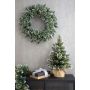 Couronne d'hiver artificielle CALGARY, pommes de pin, LED, givre, Ø75cm