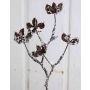 Branche de coton artificielle NIRO, avec fruits, recouverte de neige, brun-blanc, 30cm