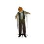 Figurine d'Halloween citrouille squelette de mort-vivant GRIMALDO, fonction sonore et mouvement, LEDs, 170cm