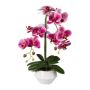 Orchidée Phalaenopsis artificielle KASDA, pot en céramique, racines, rose fuchsia, 50cm