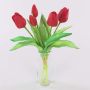 Bouquet de tulipes synthétiques LEANA, rouge, 30cm, Ø20cm