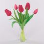Bouquet de tulipes synthétiques LEANA, fuchsia-vert, 30cm, Ø20cm