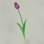 Tulipe synthétique LONA, violet-vert, 45cm, Ø4cm