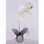 Fausse orchidée Phalaenopsis KAREN, pot décoratif, effet givré, blanc, 35 cm