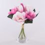 Bouquet de magnolias artificiels KAYLE, rose-fuchsia, 30cm, Ø25cm