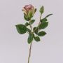 Rose synthétique BARIADY, violet-vert, 35cm, Ø5,5cm