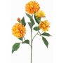 Branche décorative de dahlia artificielle QUINKA, orange-jaune, 70cm