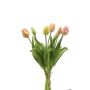 Bouquet de tulipes synthétiques assorties LONA, rose-pêche-jaune, 40cm