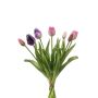 Bouquet de tulipes synthétiques assorties LONA, rose-lilas, 40cm