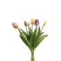 Bouquet de tulipes artificielles Mix LONA, jaune-rose-lilas, 40cm