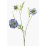 Branche artificielle de scabieuse RUXTER, bleu-lilas-vert, 60cm, Ø6-8cm