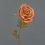 Rose artificielle NAJMA, aspect séché, orange-rose, 65 cm, Ø 10 cm