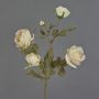 Branche de roses artificielles SITARA, aspect séché, crème-rose, 75cm, Ø5-8cm