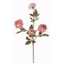 Branche de roses artificielles SITARA, aspect séché, vieux rose, 75cm, Ø5-8cm